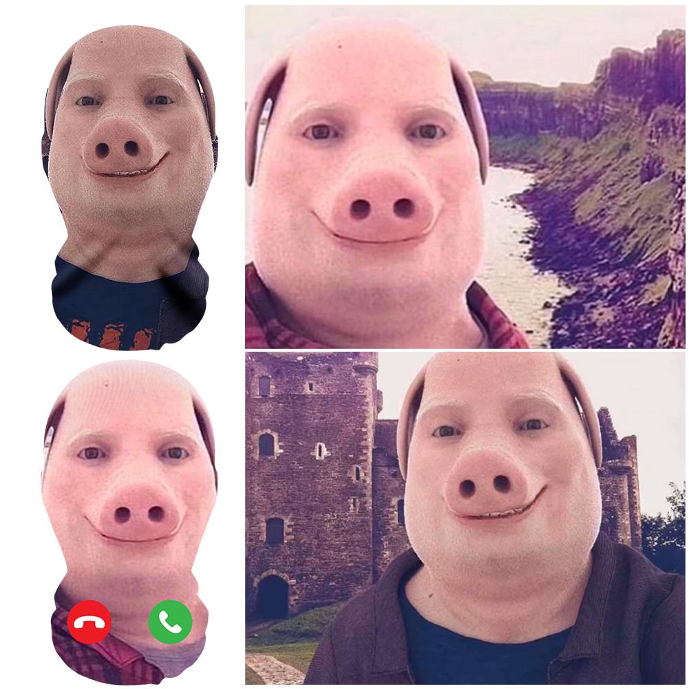 2PCS For John Pork Is Calling Interesting 3D Printed Seamless Mask John Pork Smiling Cosplay Facial Mask Party Cosplay Props