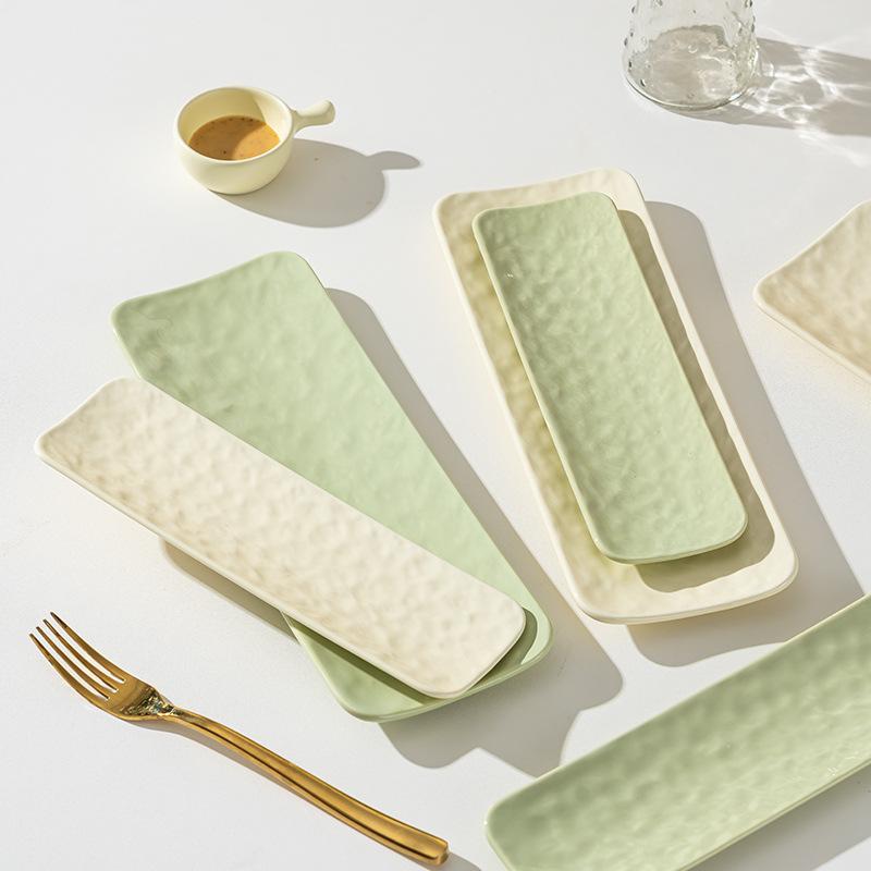 Керамическая тарелка с каменным узором, прямоугольная, термостойкая, суши, кухонный диск, тарелка для еды в ресторане отеля, десертный диск