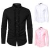 Men's Shirt Long Sleeve Autumn and Winter Solid Color European Size Men's Wedding Dress Long Sleeve Shirt Performance Dress