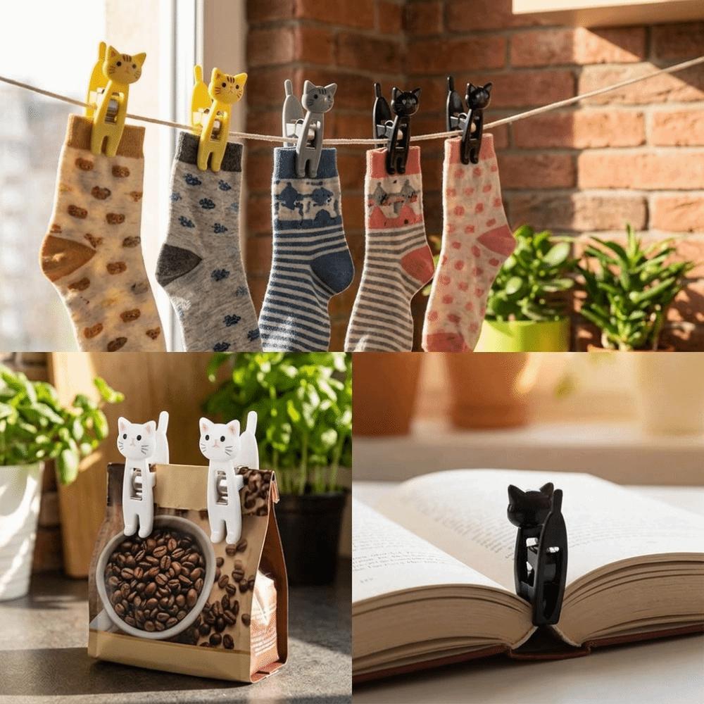 6Pcs Plastic Cute Windproof Clips Small Size Memo Paper Clips Cartoon Clips  Hand Account Making