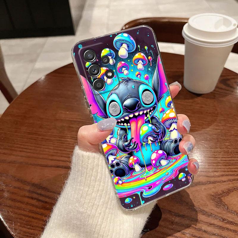 Прозрачный чехол для Samsung Galaxy A57 A37 A56 5G A36 Чехлы A55 A54 A35 A26 A07 A17 A16 A06 A34 A15 Мягкая накладка Мультяшный Стич Дисней