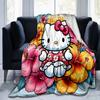 1pc Hello Kitty in Tropical Paradise Blanket Soft Warm Throw Blankets for Home Decor Gift, Living Room, Travel, Camping, Car Blankets, Beach, Office N