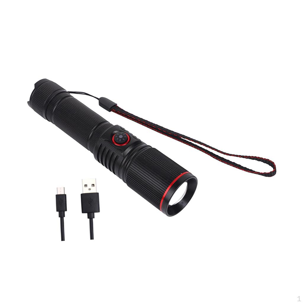 Camping Flashlight Portable Rechargeable USB Powered Compact Fishing for Boating Outdoor