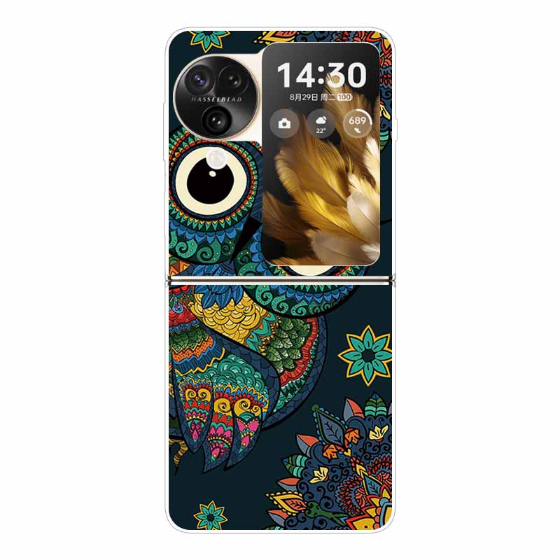 Для Find N3 Flip 5G Чехол Милый Прозрачный Жесткий ПК Задние Крышки для Oppo Find N3 Flip Расписные Корпуса Телефона N 3 Flip Funda Capa
