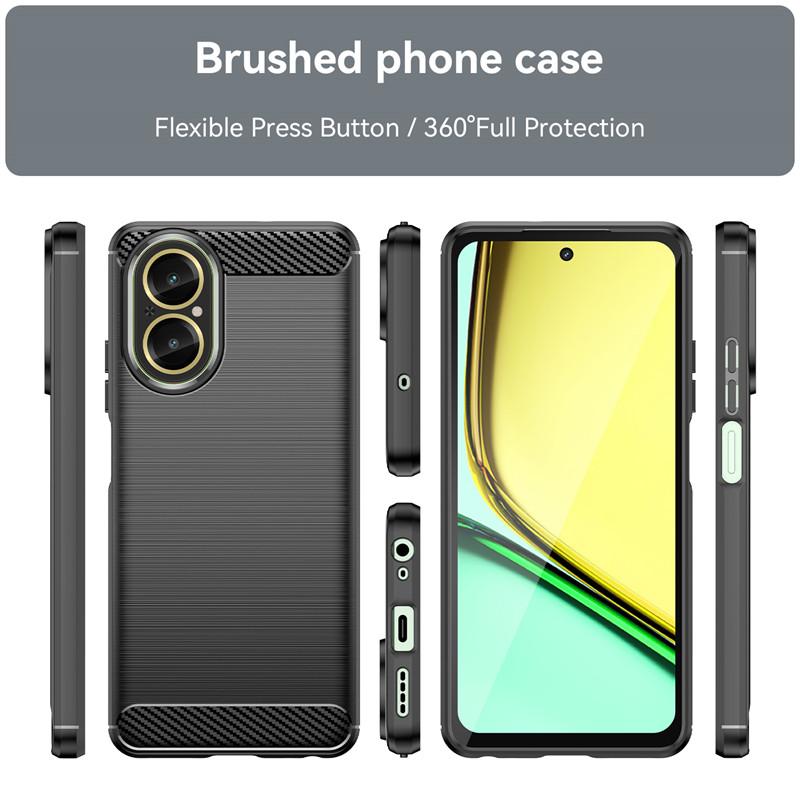 For Realme C67 4G Case Realme C67 4G Shockproof Original TPU Luxury Brushed Rubber Protective Phone Back Cover Realme C67 4G