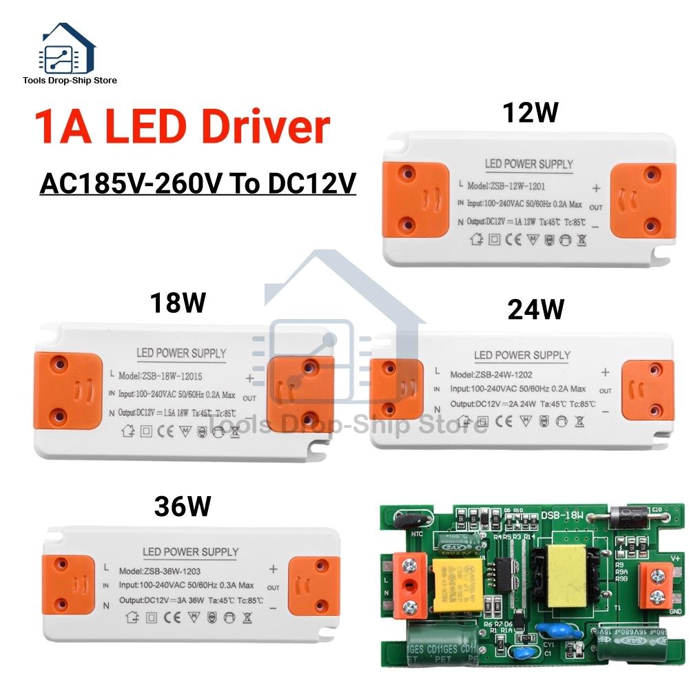 AC185V-260V в DC12V Постоянное напряжение 18 Вт 36 В Супертонкий Светодиодный драйвер Светодиодные блоки питания 1А Трансформатор освещения для светодиодного освещения