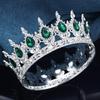 Baroque Round Crown for Bridal Wedding Royal Queen King Tiara Birthday Party Performance Head Accessories Diadem Jewelry