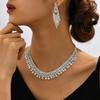 Роскошное полое ожерелье и серьги с кристаллами для элегантных женских ужинов