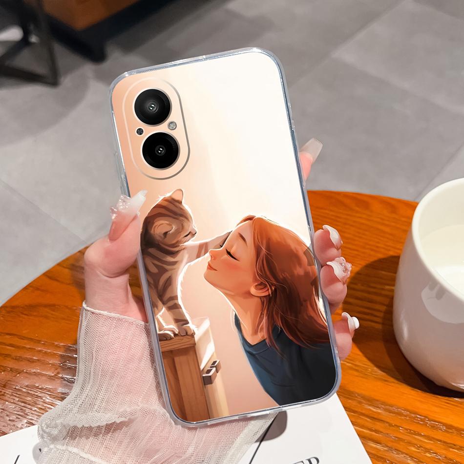 Прозрачный чехол для Realme C67 4G, чернильная живопись, мягкий ТПУ, тонкий силиконовый, противоударный задний чехол для OPPO Realme C 67, защитный чехол