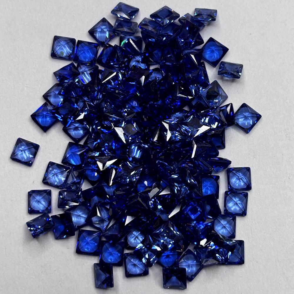 Natural Ceylon Blue Sapphire Square Cut 5x5 mm Gemstones Lot 25 PCS