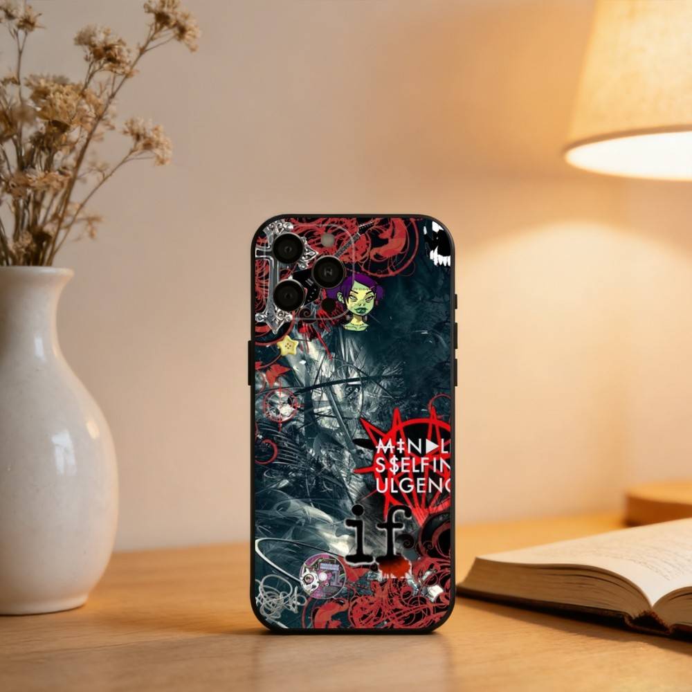 Чехол для телефона M-Mindless Self Indulgence для iPhone 17,16,15,14,13,12,11 Plus,Pro Max,XS, Мягкий силиконовый черный чехол