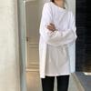 Autumn White Bottom Shirt Women's New Long Sleeve Top Female Korean Version Loose Style Round Neck T-shirt Trend