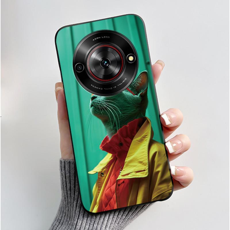 Милый Мультяшный Чехол Для ZTE Blade A75 5G/Nubia Focus 5G/Nubia Calf 5G Печатный Корпус Защитная Крышка Мягкий Силикон Черный Корпус