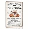 Pumpkin Hole Coffee Station Metal Tin Sign - Vintage Halloween Decoration, UV-resistant, Waterproof and Fade-resistant