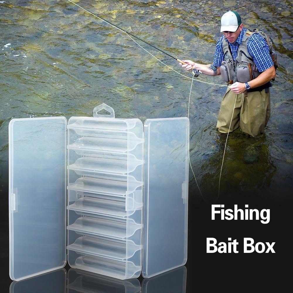 2PCS 14 Compartments Fishing Tackle Box Double Sided Fishing Bait Box  for Outdoor Fishing