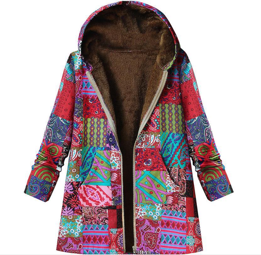 Women's Winter Oversized Fluffy Retro Hooded Coat