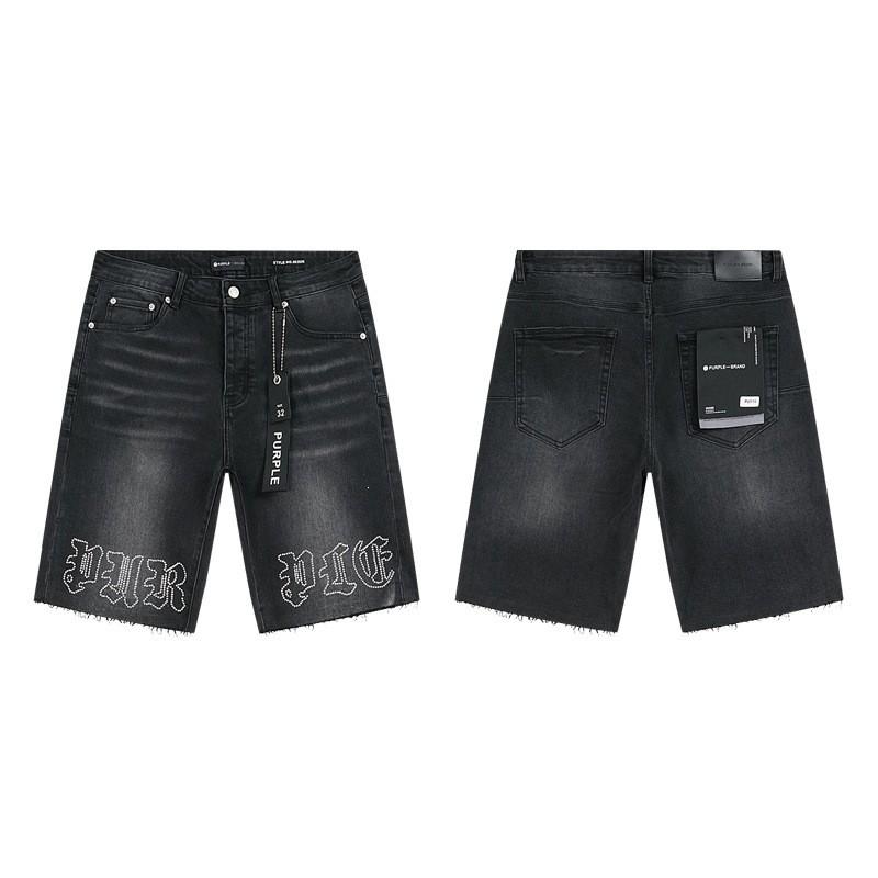 2026 Mens Premium American Streetwear Denim Shorts - Slim Fit Hand-Painted Distressed Low Rise Cotton Blend