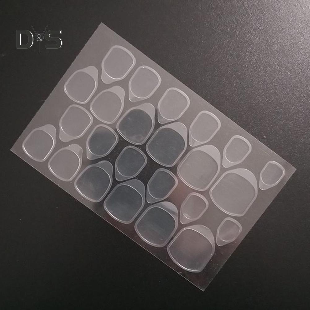 Fancystyle Nail Art 24Pcs Double Sided Adhesive Glue Tapes Tabs Clear Manicure for Fake Tip