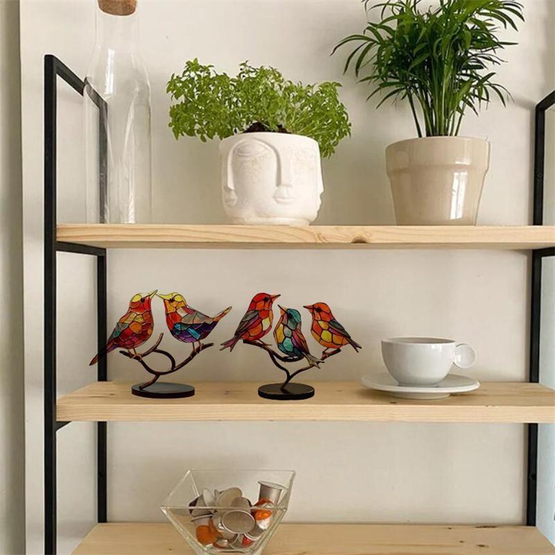 Акриловые птицы, декоративные украшения на ветках, украшения для групп птиц или украшения для домашнего офиса, 5 стилей