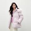 Autumn Water Lady Cinch-Waist Detachable Fox Fur Collar Down Jacket