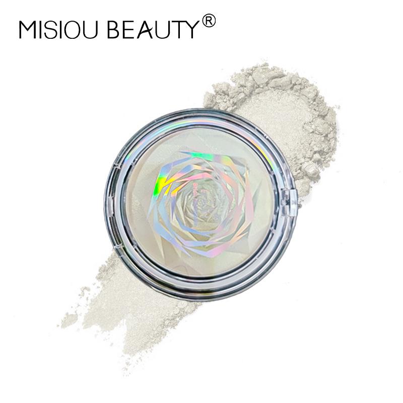 Rose Diamond Highlighter Blush & Contour Palette: 3D Pearlescent Face & Eye Brightener