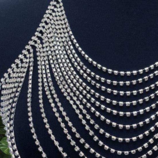 Универсальная цепочка на грудь со стразами, многослойный дизайн, легкая цепочка для тела, женский сексуальный аксессуар для тела