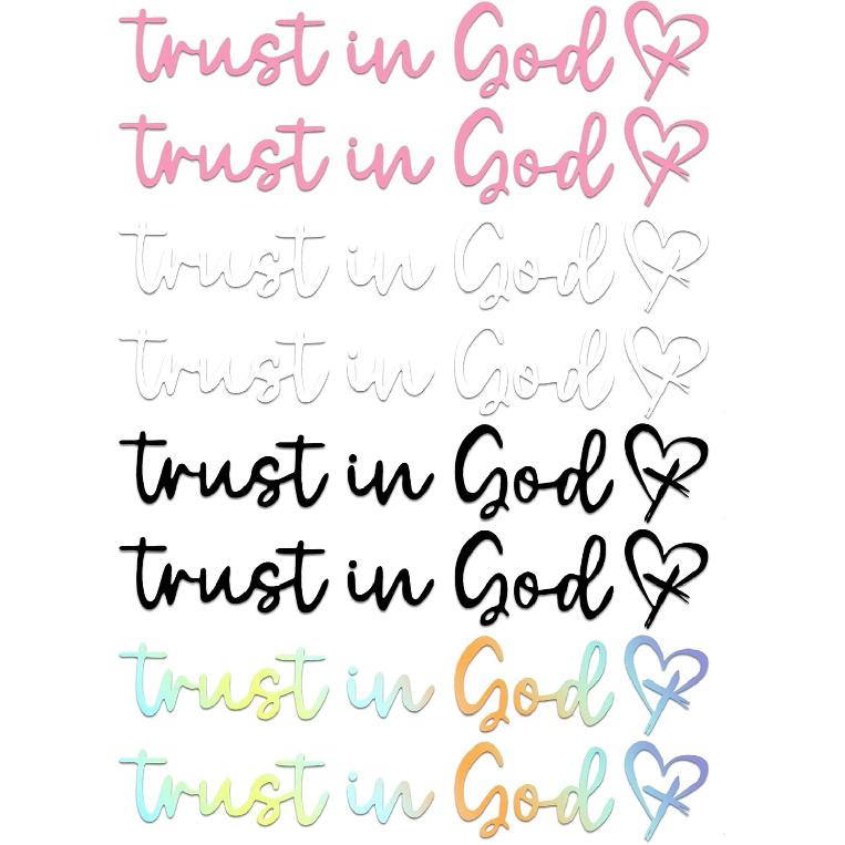 8 X Trust in God Rearview Mirror Sticker, 4 Colors Stickers For Cars Trust In God Mirror Decal Cute Car Stickers Auto Sticker and Decals Fits Most
