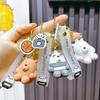 Cute Cartoon Sitting Bear Keychain Creative Car Bag Accessory Unique Gift For Men And Women