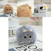 Adorable Fluffy Cat Keychain Plush Toy Soft Cartoon Square Kitty Bag Charm