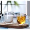 Egg-shaped Transparent Double Wall Glass Cup High Temperature with Handle Set Household Juice Milk Coffee Mugs Drinking Glasses