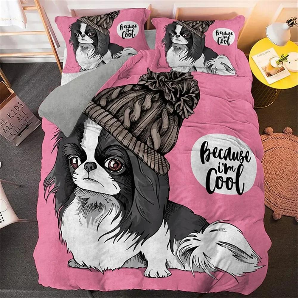 Bulldog Sad and Tired Bulldog Laying Down Pure Breed Comfortable Duvet Quilt Cover Pillowcase Bedding Set Children Home Textile