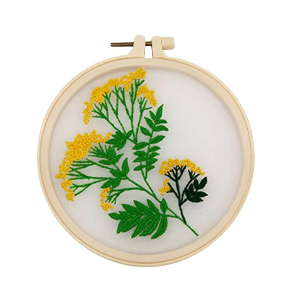Needle Thread Ornament DIY Crafts Flower Embroidery Needle Punch Embroidery Hoop Cross Stitch Kit