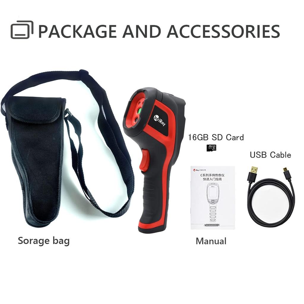 Тепловизионная камера C200 256 x 192 ИК-разрешение 2 МП Видимый 12 часов Диапазон измерения температуры Инфракрасная тепловизионная камера -20-550 ℃