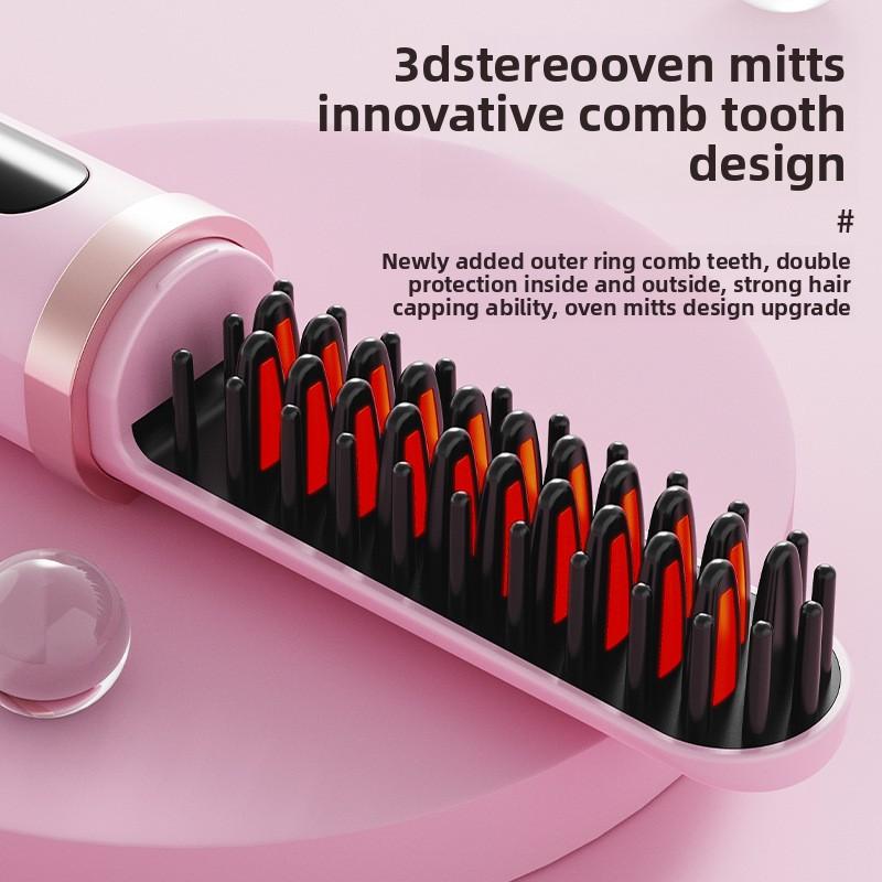 Выпрямитель для волос, расческа с отрицательными ионами, пушистая пластина, артефакт, не повреждающий волосы, портативный выпрямитель, зажим, щипцы для завивки двойного назначения