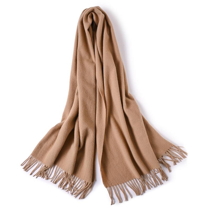 100 Pure Wool Scarves Women's Winter High-end Cashmere Oversized Shawl Gift