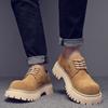 Leather Shoes Men's New 2025 Spring Casual Leather Shoes Trend Retro British Style Thick-soled Wear-resistant Men's Tooling Trendy Shoes
