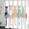 Красочная шторка для душа с кошкой на спине, Шторка для душа для ванной комнаты, Полиэстеровая ткань, Шторка для душа для ванной