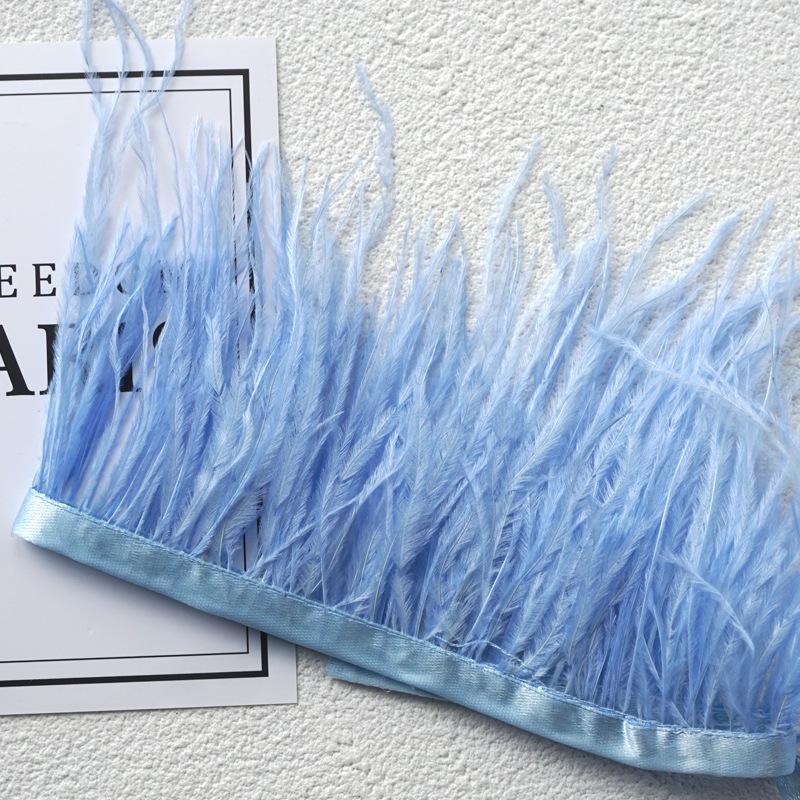 Цвет Страусиное Перо Ткань Кромка 9-11См Платье Модная Декорация Перьевая Ткань С Бахромой Аксессуары Для Одежды