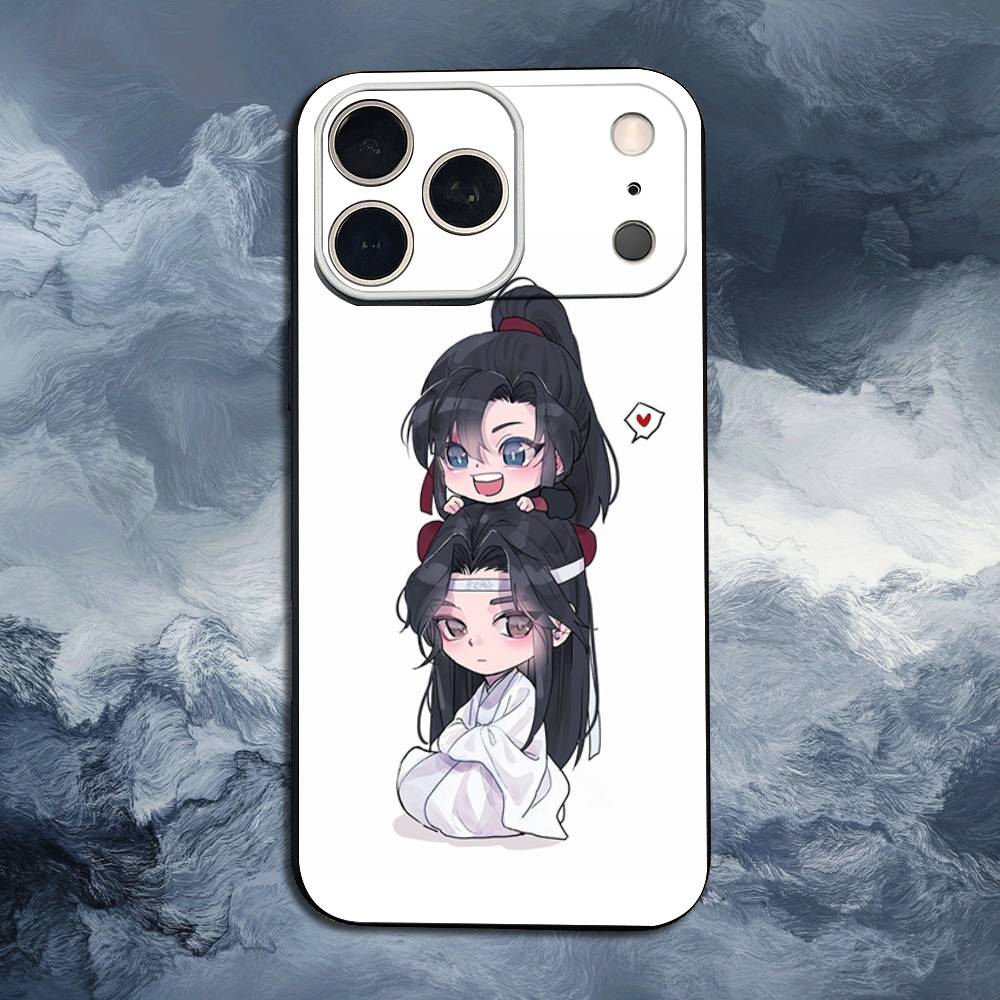 Мультяшный Мо Дао Цзу Ши Для iPhone 8,7,11,12,15,14,13,16,17,Plus,Pro Max,XS,X,XR,SE,Mini,Мягкий Силиконовый Черный Чехол