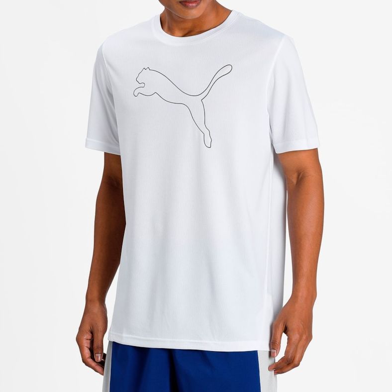 Puma Футболка с коротким рукавом для бега для тренировок с круглым вырезом, мужские топы, белая 520315-02