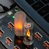 Имитация пламени USB свеча-светильник Мерцающий светодиод Матовое прозрачное стекло Ночник для автомобиля дома комнаты ноутбука Праздничное украшение