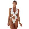 Women One-Piece Swimsuit Sexy Hollow Out Cross Straps Halter Monokini Quick Drying