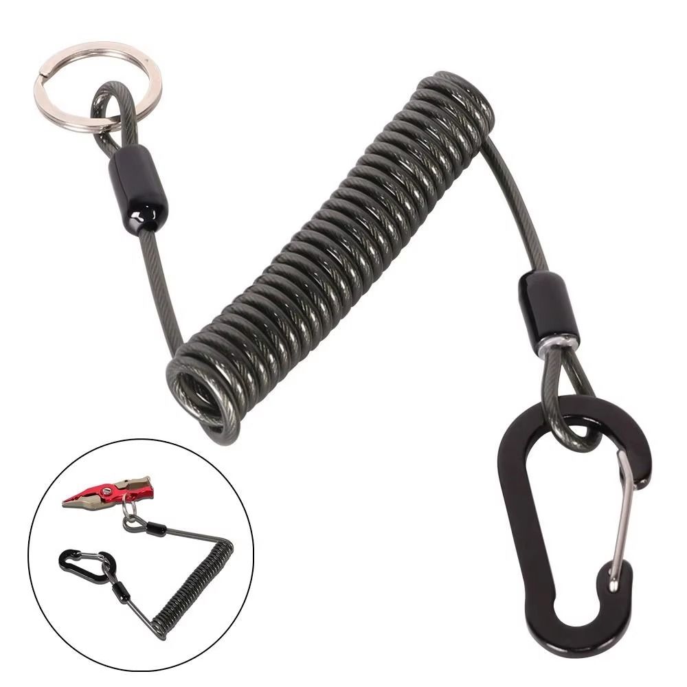 Lockable Fishing Missed Rope Elastic Coil Retention Fishing Rope Climbing Buckle Rope Fishing