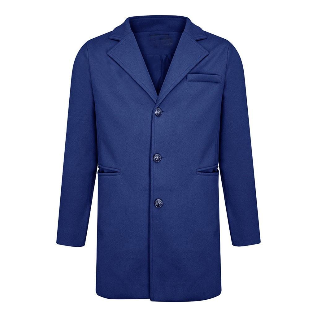 Мужское шерстяное пальто, теплый зимний тренч, длинная верхняя одежда на пуговицах, элегантное пальто, пальто