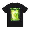 Certified Gleap Funny Alien Brainrot Cat Meme Graphic T-shirt Men Women Fashion Short Sleeve T-shirts Cotton Oversized T Shirts