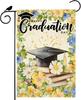 Owers Congrats Grad Cap Book Firework Graduation Garden Ag 12x18 Inch Double Sided Small Mini Yard Ag Outdoor Outside