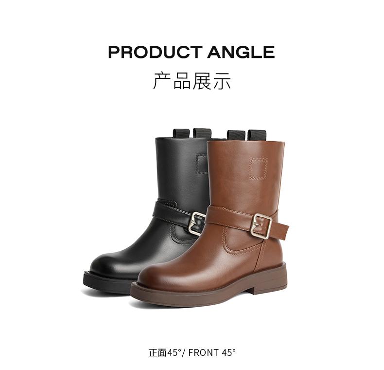 Belle Fashion Versatile Casual Boots for Women 2024 Winter New Comfortable Slimming Short Boots
