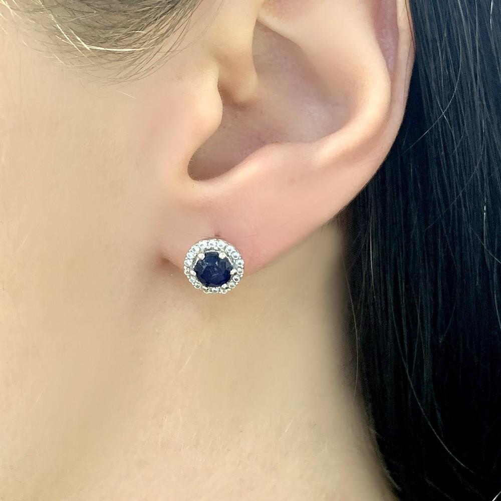 Серебряные серьги с натуральным сапфиром 1.766ct (1966709)