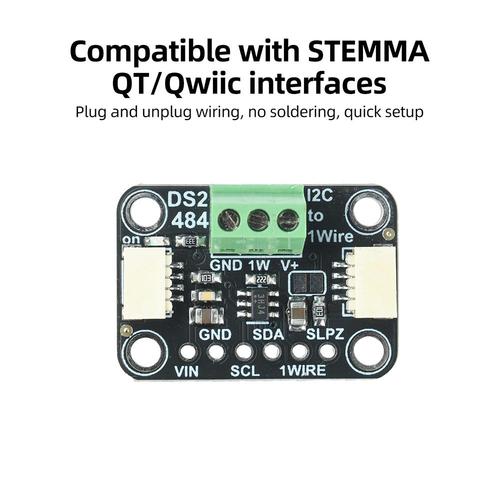 DS2484/DS2482S-800 Адаптер I2C на 1-Wire 2.5-5.5V Линейный драйвер-разветвитель Совместимый с портом STEMMA QT/Qwiic Для датчика