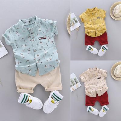 0-5 лет детская хлопковая модная рубашка комплект одежда для малыша мальчика летняя одежда детский наряд для мальчиков